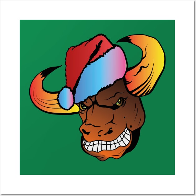 Smiles Santa bull Wall Art by SVGdreamcollection